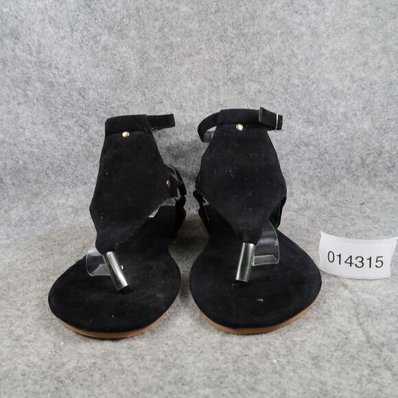 Casual Shoes Womens 8 Fashion Sandals Flats T Strap Black Thong Fashion Strappy - Picture 2 of 9